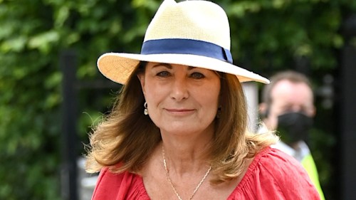 Carole Middleton's feminine wrap blouse and figure-flattering skinny jeans will make you double take