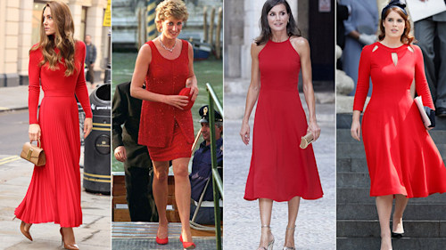 14 royals in romantic red outfits: Princess Eugenie, Princess Kate & more