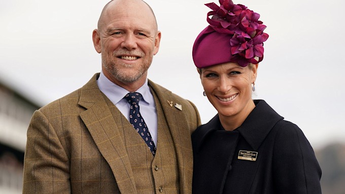 zara tindall in a floral headpiece