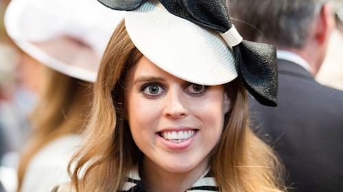 Princess Beatrice dazzles in silky belted dress and heels