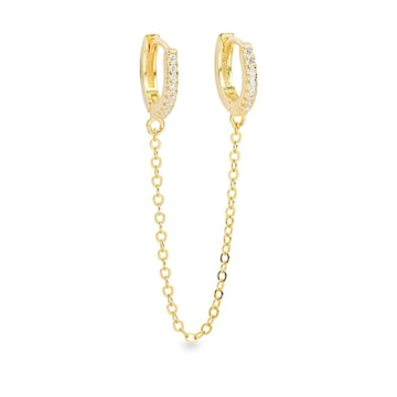 gold chain sparkly earring