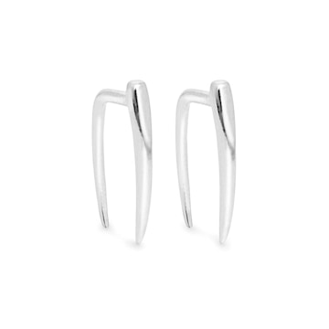 silver prong earrings