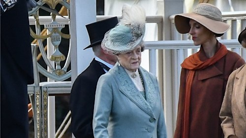 Dame Maggie Smith spotted filming Downton Abbey film for the first time
