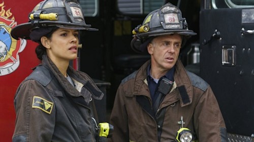 Chicago Fire's Miranda Rae Mayo teases co-star David Eigenberg with fitness challenge