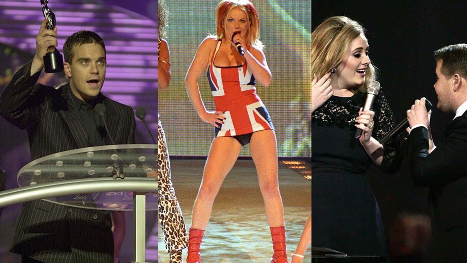 7 standout moments from the BRITs of all time: from Madonna falling off the  stage to Geri Halliwell's Union Jack dress | HELLO!