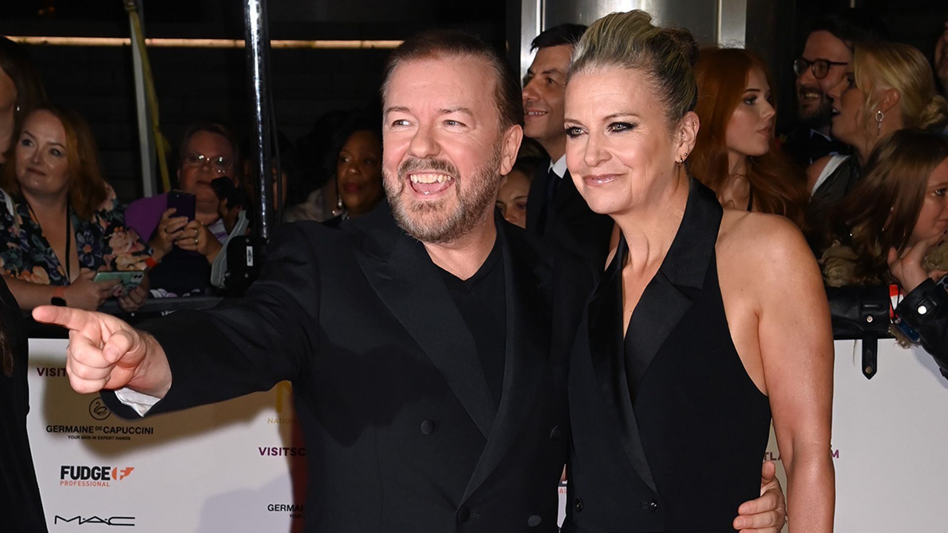 Ricky Gervais reveals new project during NTAs appearance with partner