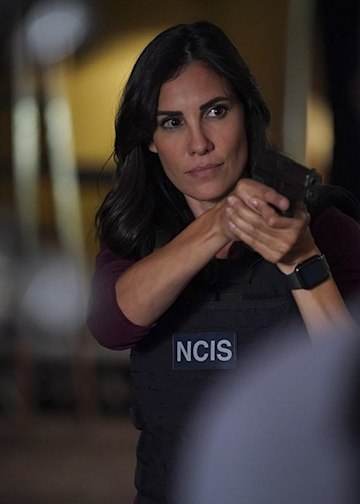 Daniela Ruah points gun on NCIS: LA