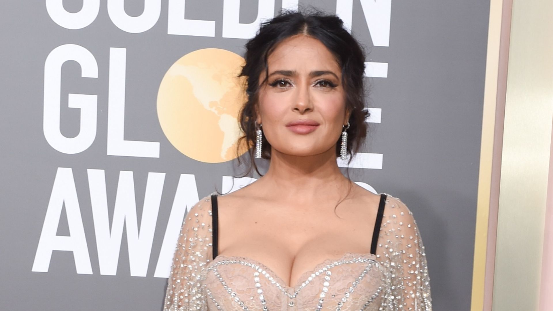 Salma Hayek Poses In Nothing But A Bathrobe For Radiant Photo That Wows 