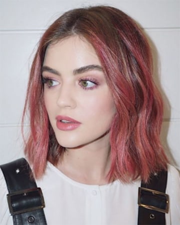 Lucy hale transforms her hair from brunette to rose gold | HELLO!