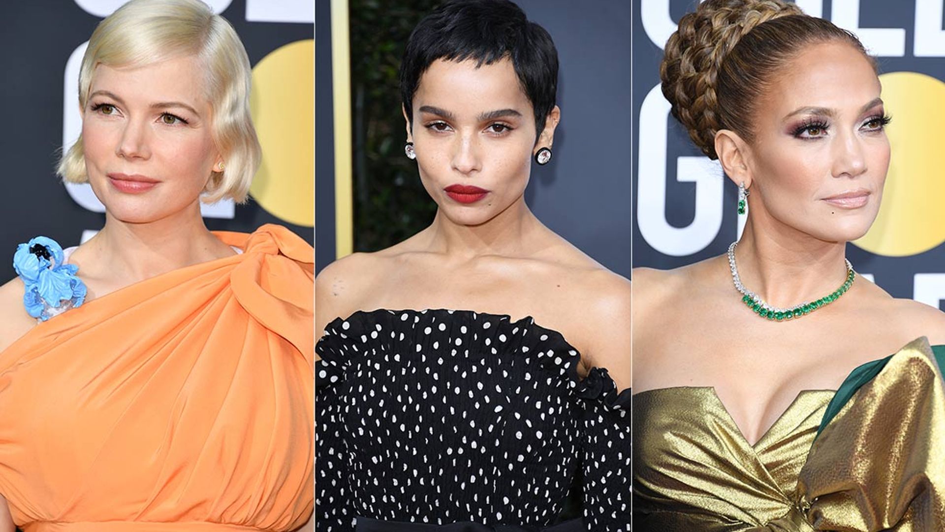 Best hair and makeup looks Golden Globes 2020: From Zoe Kravitz to Jennifer  Aniston and Michelle Williams | HELLO!
