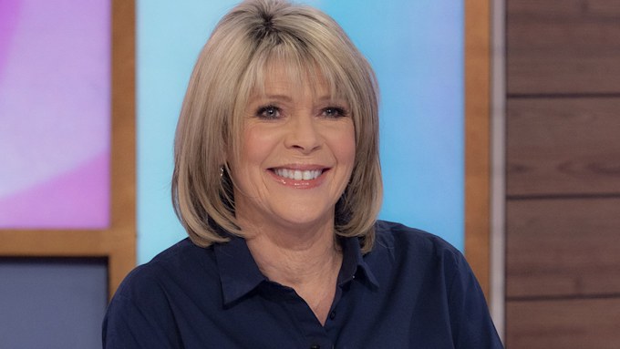 ruth langsford in navy blouse on loose women