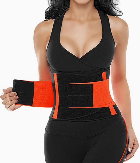 SCARBORO Workout Waist Trainer Cincher for Women Sweat Waist Trimmer Body Shaper Tummy Control Girdle Sauna Suit for Women 