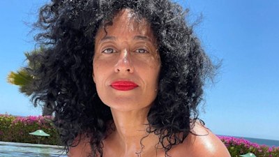 Tracee Ellis Ross looks sensational in green bikini as she poses by the pool