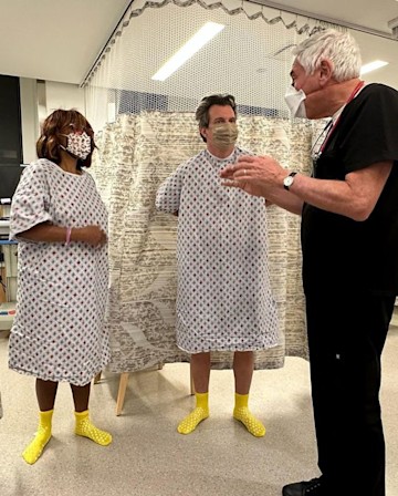 Gayle King in hospital gown