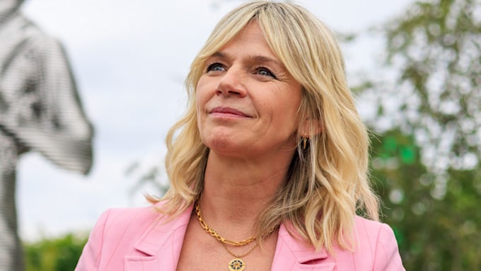 Zoe Ball in a pink suit