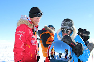 Prince Harry in a red jacket in Antarctica
