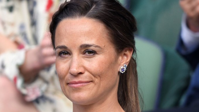 Pippa Middleton smiling with her hair up