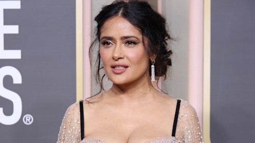 Salma Hayek wows in low-cut dress despite battling fever