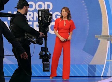 Ginger Zee on the set of GMA