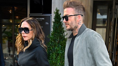 Victoria and David Beckham hold hands during intense fitness challenge