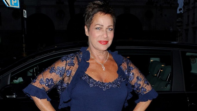 Denise Welch in sheer outfit