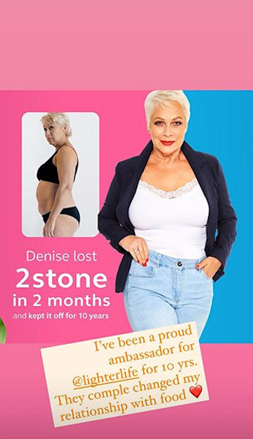 Before and after photo of Denise Welch