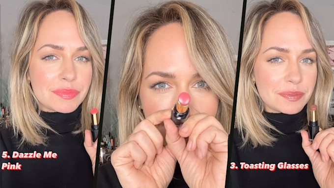 hannah martin applying revlon lipsticks