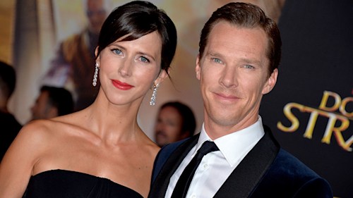 Pretty in pink! Benedict Cumberbatch's wife Sophie shows first hint of baby bump