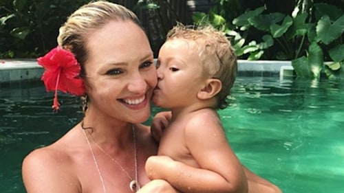 Candice Swanepoel shows off growing baby bump in bikini holiday snaps