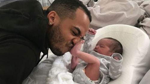 New dad Aston Merrygold celebrates 30th birthday with sweet snap of his baby
