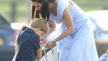 kate middleton with prince george and princess charlotte at polo