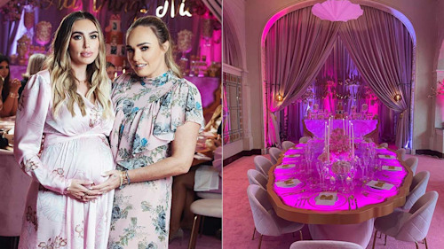 Tamara Ecclestone throws sister Petra lavish pink baby shower - see incredible photos