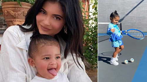 Kylie Jenner shows off incredible tennis courts at new £29million mansion - and daughter Stormi loves them