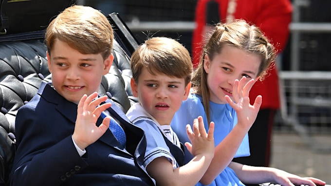 george charlotte louis waving from carriage at royal event