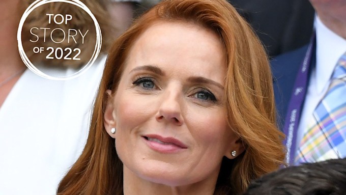 a headshot of geri horner smiling gently at the camera with her head tilted slightly showing small stud earrings and a logo in the top left corner reads top story of 2022