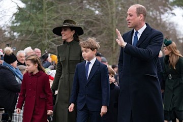 Princess Charlotte with Kate Middleton Prince George and Prince William on Christmas Day