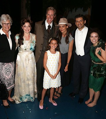 Suri Cruise and mother Katie Holmes with cast on Broadway