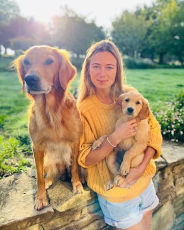 James Middleton's wife Alizee poses with puppy
