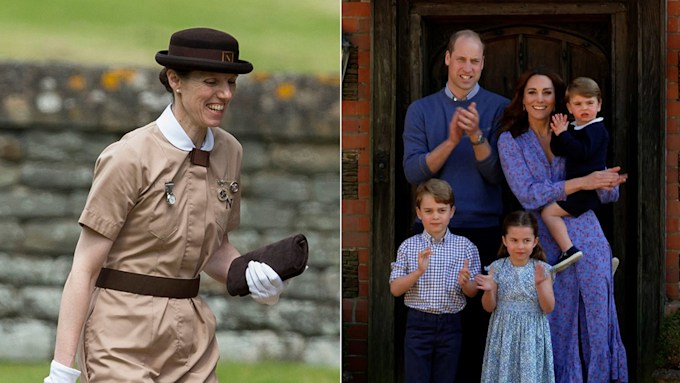 Prince William and Princess Kate with their children and their Norland Nanny