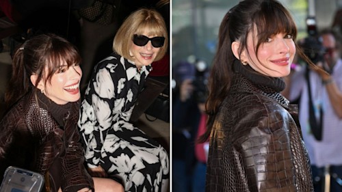 Anne Hathaway recreates an iconic Devil Wears Prada moment at New York Fashion Week
