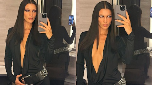 Bella Hadid's ultra-plunge Versace after-party dress is all we can think about