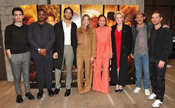 Damien Chazelle, Jovan Adepo, Diego Calva, Margot Robbie, Li Jun Li, Jean Smart, Lukas Haas and Tobey Maguire attend a special Los Angeles Screening and Q&A in support of Paramount Pictures' "Babylon" at the Samuel Goldwyn Theater on November 14, 2022 in Los Angeles, California.