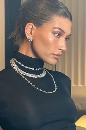 Hailey Bieber just gave us all a necklace layering masterclass in over