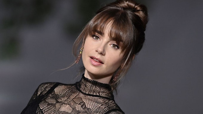 lily collins fringe hairstyle