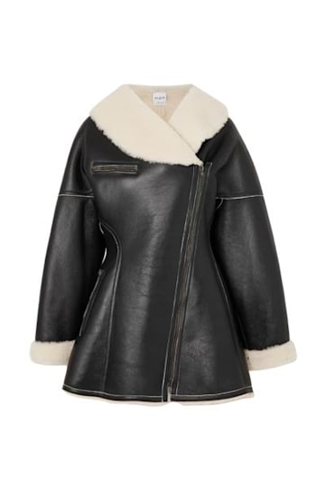 alaia shearling coat