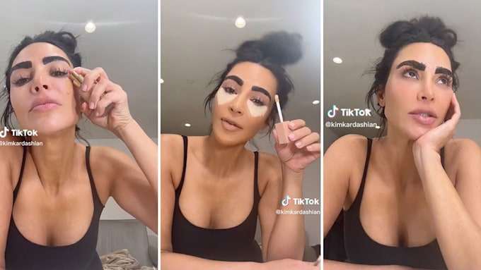 Kim Kardashian Gives Herself An Extreme TikTok Makeover
