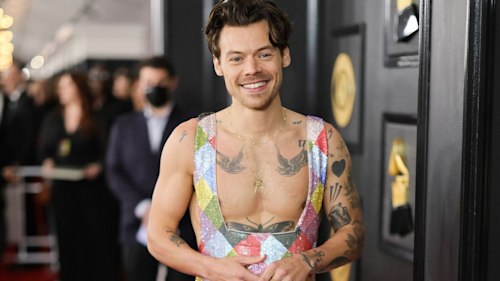 Harry Styles just went topless on the 2023 Grammys red carpet