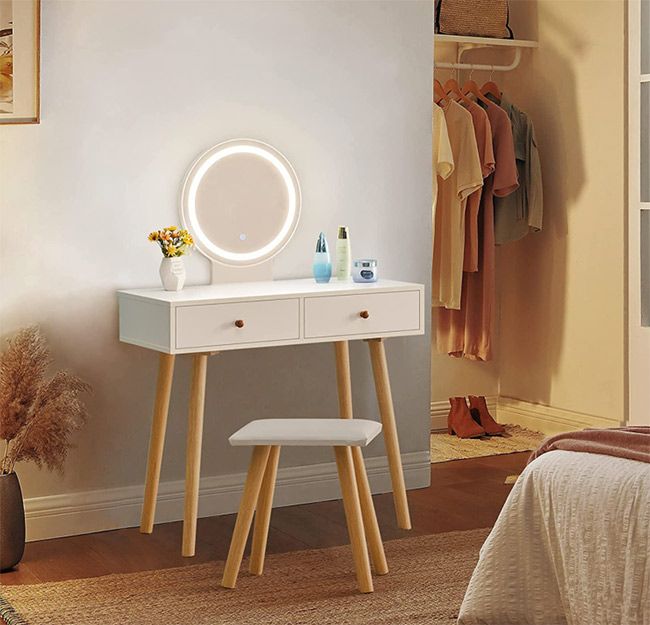 second hand dressing table with mirror and stool