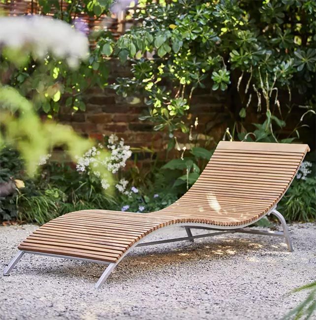 argos wooden sunlounger