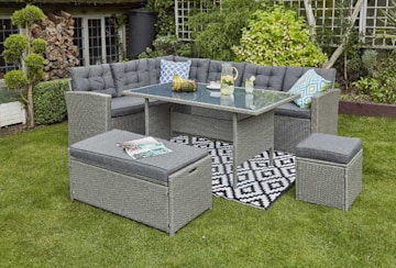 rattan dining set garden furniture prime day